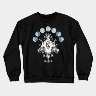 moon phase mehndi Crewneck Sweatshirt